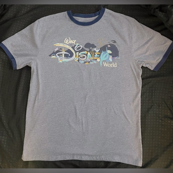 Sz M Walt Disney World 50th Anniversary Blue Ringer Shirt - Picture 2 of 13